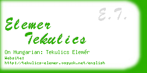 elemer tekulics business card