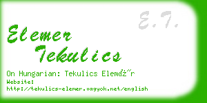 elemer tekulics business card